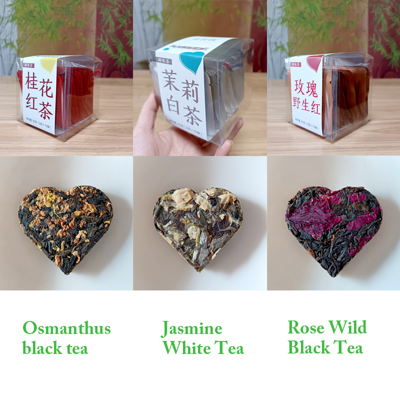 Three flavors（Osmanthus  black tea,Jasmine White Tea,Rose Wild  Black Tea）